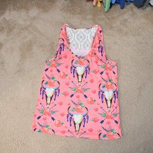 Cheeky's Skull Tank with Lace Back